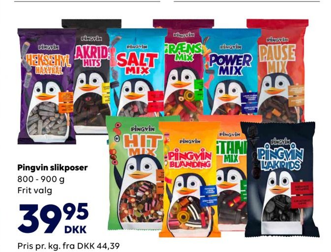 Pingvin slikposer 800 - 900 g Frit valg – BorderShop