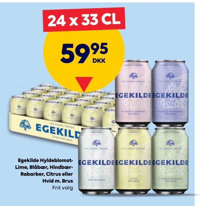 Egekilde Hyldeblomst-Lime, Blåbær, Hindbær-Rabarber, Citrus eller Hvid m. Brus – BorderShop