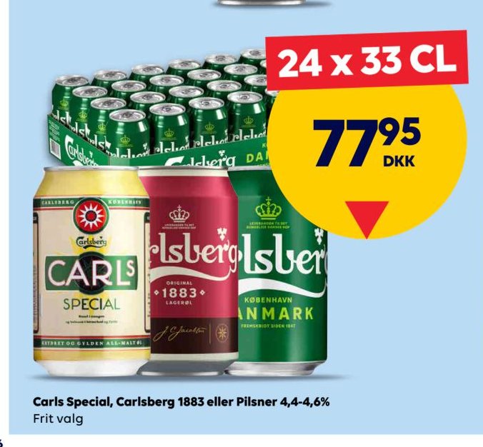 Carls Special, Carlsberg 1883 eller Pilsner 4,4-4,6% – BorderShop