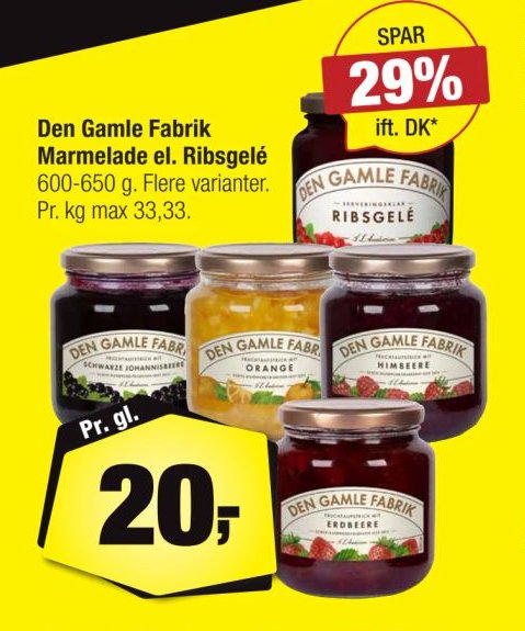 Den Gamle Fabrik Marmelade el. Ribsgelé 600-650 g – Calle