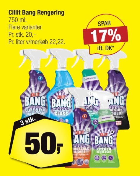 Cillit Bang Rengøring 700 ml. Flere varianter. 3 stk. – Calle