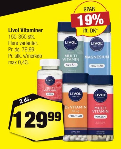 Livol Vitaminer 150-300 stk. Flere varianter – Calle