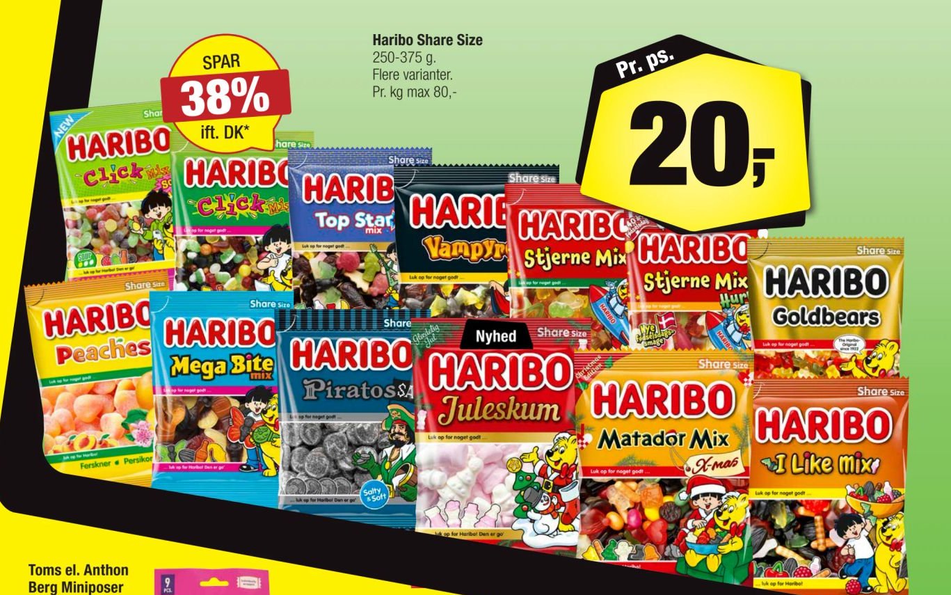 Haribo Share Size 250-375 g. Flere varianter. – Calle