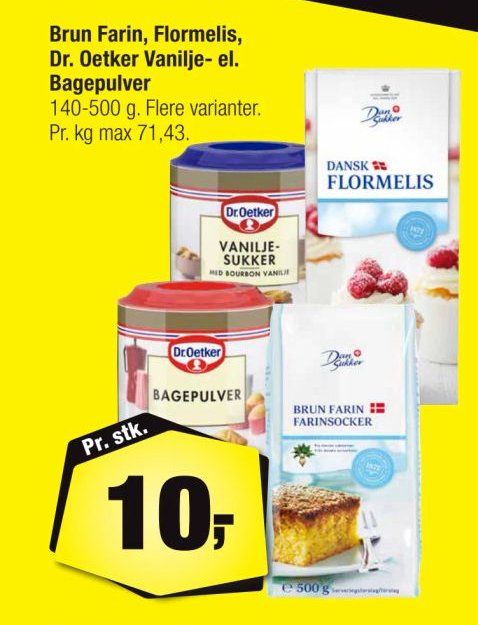 Brun Farin, Flormelis, Dr. Oetker Vanilje- el. Bagepulver – Calle