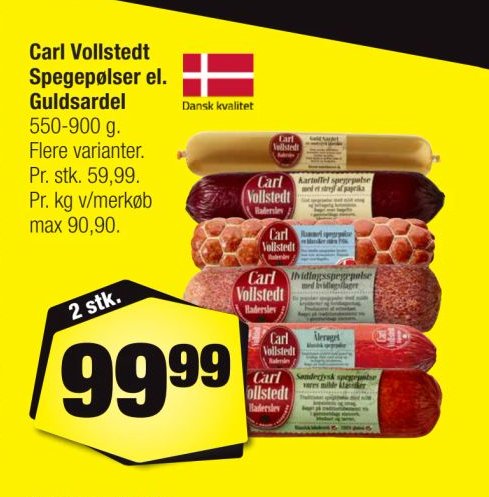 Carl Vollstedt Spegepølser el. Guldsardel – Calle