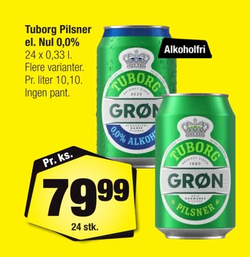 Tuborg Pilsner el. Nul 0,0% – Calle