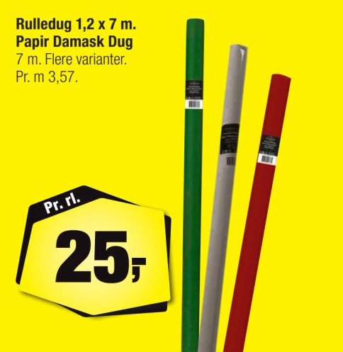 Rulledug 1,2 x 7 m. Papir Damask Dug – Calle
