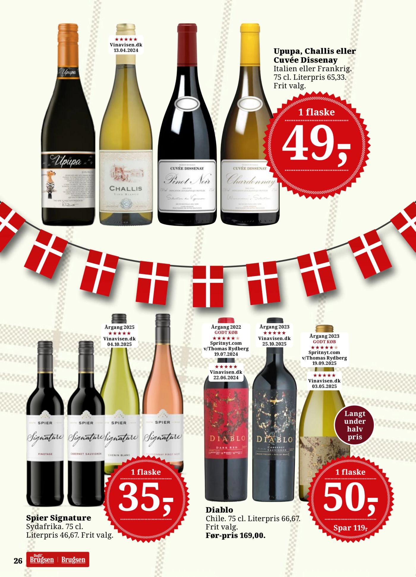 Spier Signature Sydafrika. 75 cl. Literpris 46,67. Frit valg. – Dagli'Brugsen