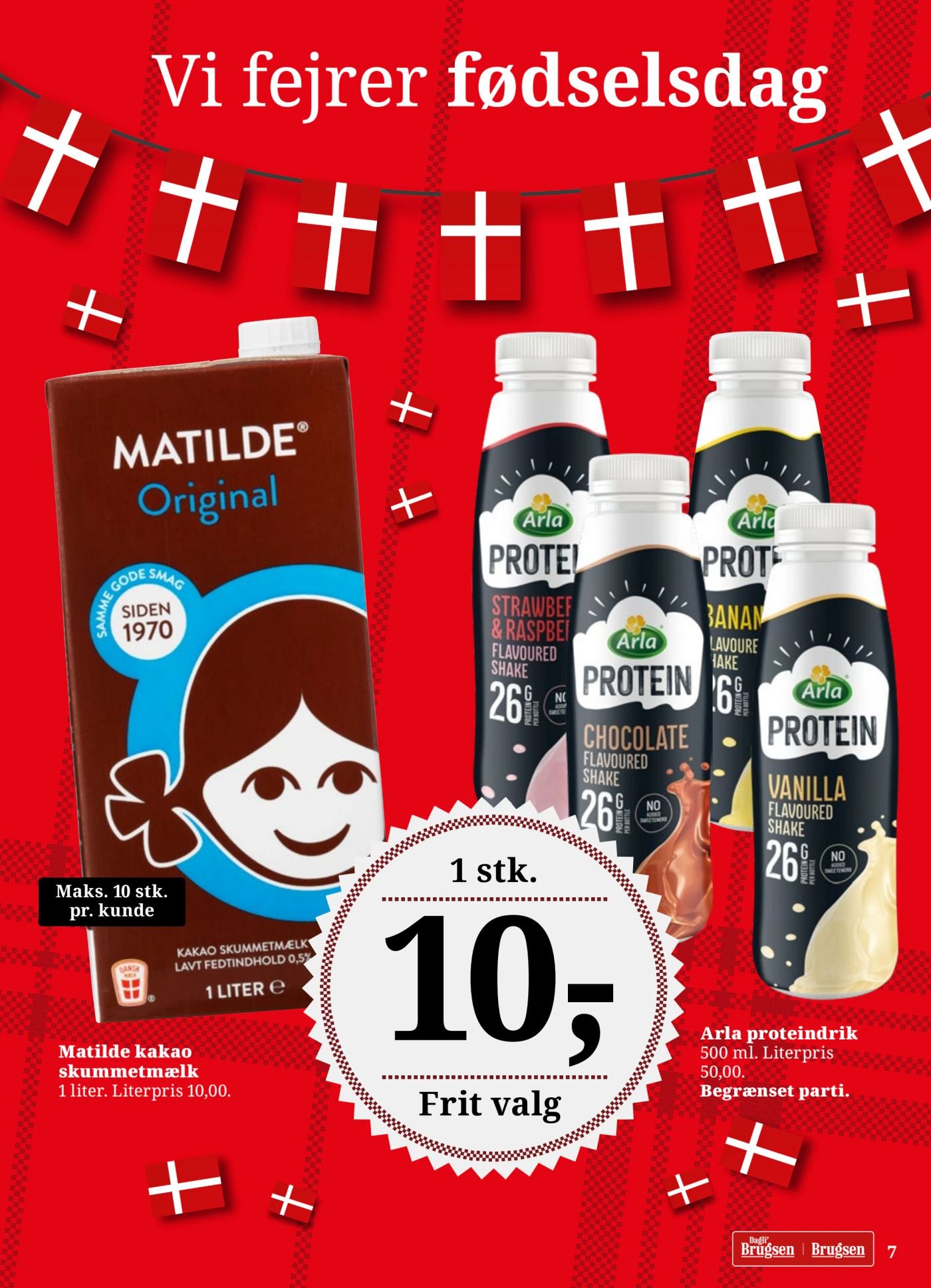 Matilde kakao skummetmælk 1 liter. Literpris 10,00. – Dagli'Brugsen