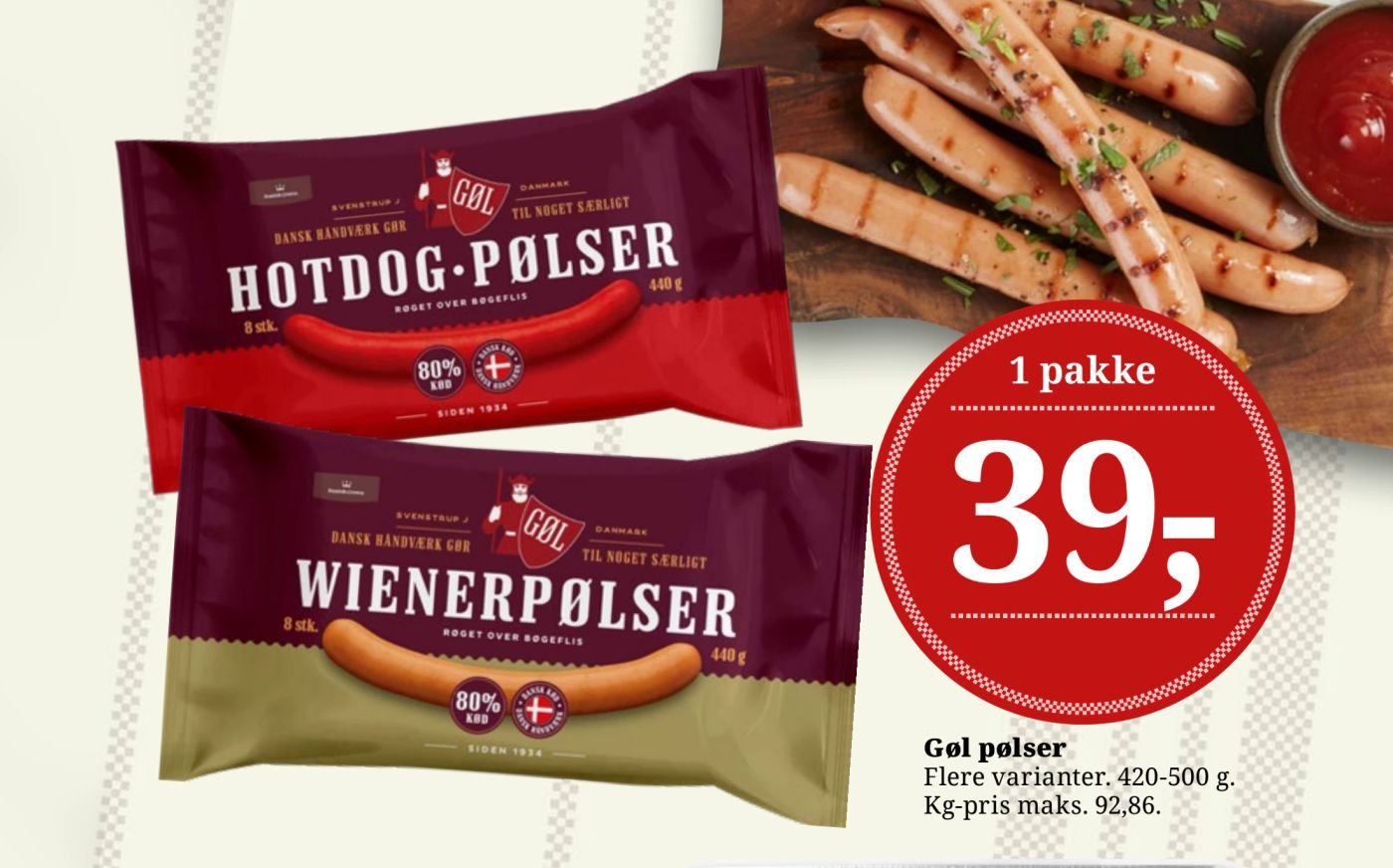 Gøl pølser – Dagli'Brugsen