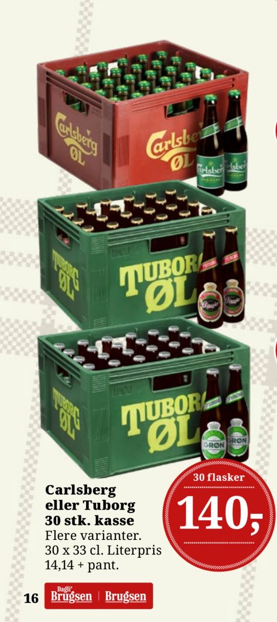Carlsberg eller Tuborg 30 stk. kasse – Dagli'Brugsen