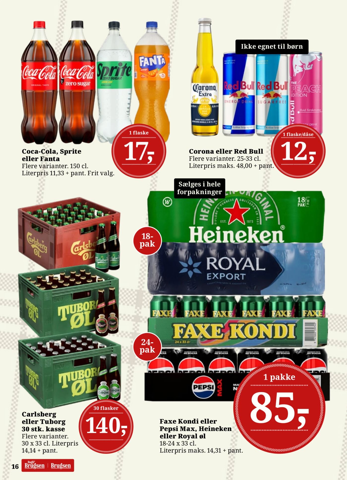 Corona eller Red Bull Flere varianter. 25-33 cl. Literpris maks. 48,00 + pant. – Dagli'Brugsen