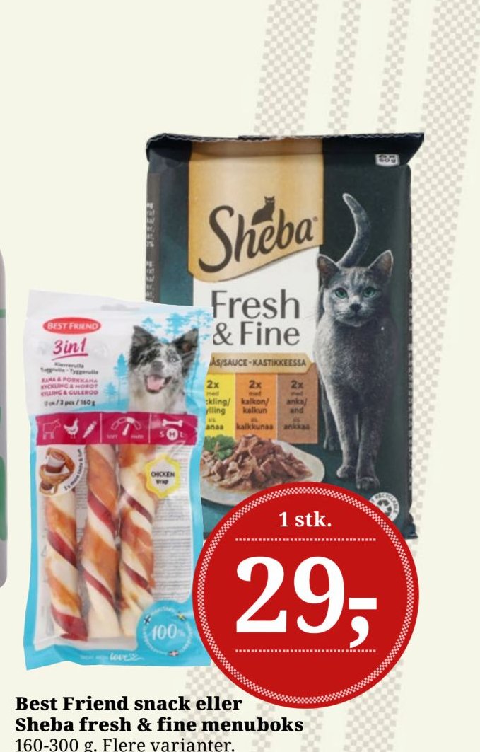 Best Friend snack eller Sheba fresh & fine menuboks – Dagli'Brugsen