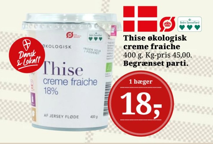 Thise økologisk creme fraiche – Dagli'Brugsen