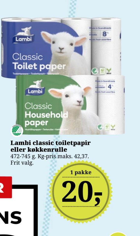 Lambi classic toiletpapir eller køkkenrulle – Dagli'Brugsen