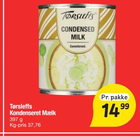 Tørsleffs Kondenseret Mælk 397 g – fakta Tyskland