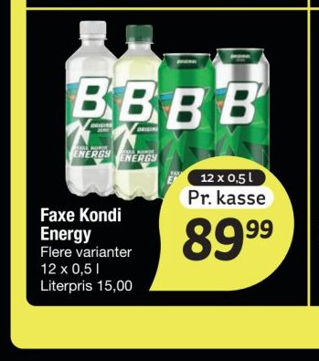 Faxe Kondi Energy Flere varianter 12 x 0,5 l – fakta Tyskland
