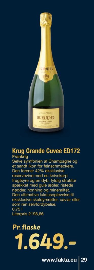Krug Grande Cuvee ED172 – fakta Tyskland