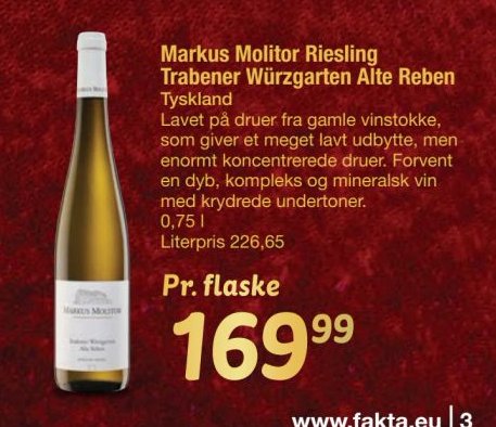 Markus Molitor Riesling Trabener Würzgarten Alte Reben – fakta Tyskland