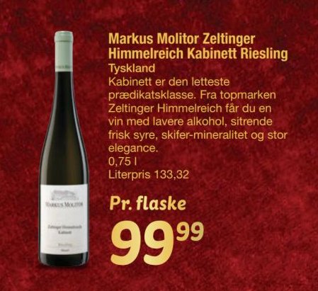 Markus Molitor Zeltinger Himmelreich Kabinett Riesling – fakta Tyskland