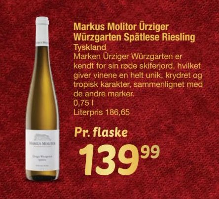 Markus Molitor Ürziger Würzgarten Spätlese Riesling – fakta Tyskland