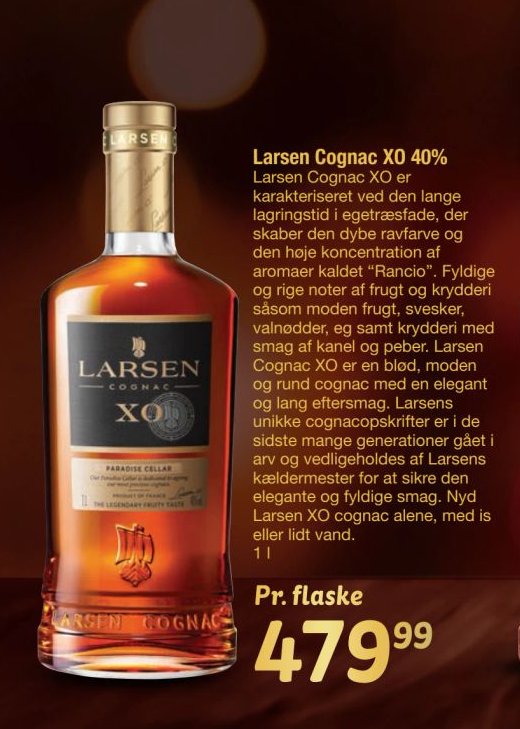 Larsen Cognac XO 40% – fakta Tyskland