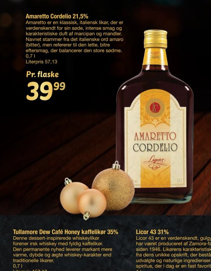 Amaretto Cordelio 21,5% – fakta Tyskland