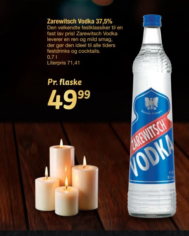 Zarewitsch Vodka 37,5% – fakta Tyskland