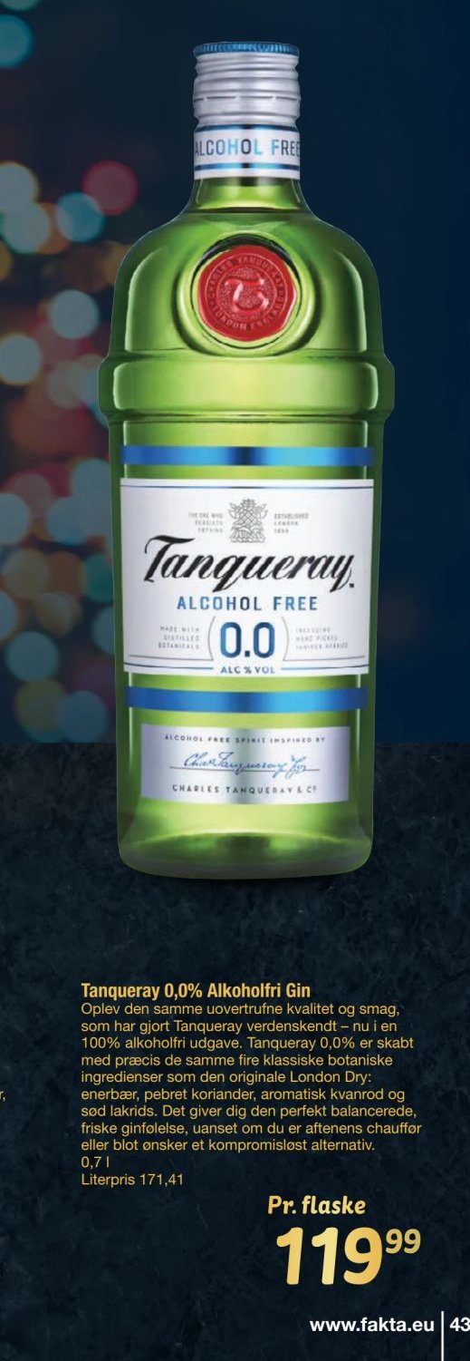 Tanqueray 0,0% Alkoholfri Gin – fakta Tyskland