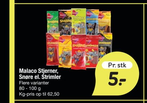 Malaco Stjerner, Snøre el. Strimler – fakta Tyskland