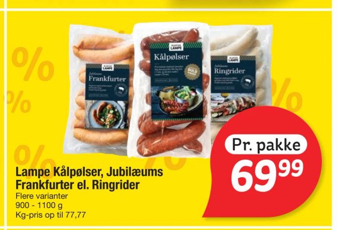 Lampe Kålpølser, Jubilæums Frankfurter el. Ringrider – fakta Tyskland