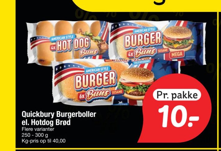 Quickbury Burgerboller el. Hotdog Brød – fakta Tyskland