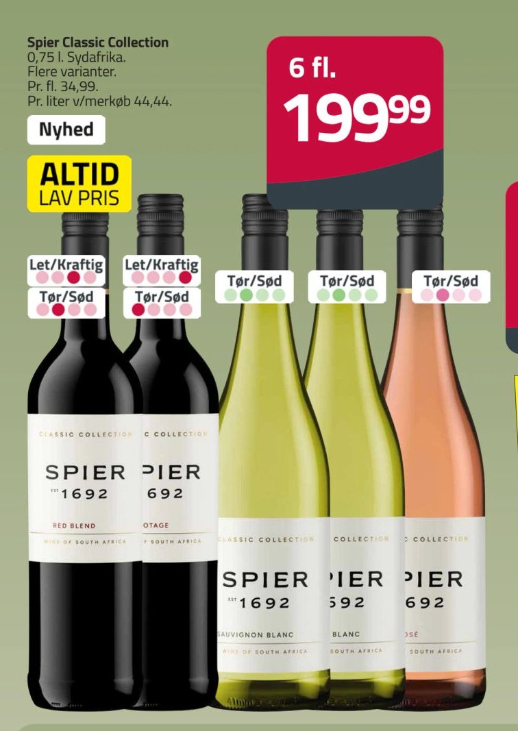 Spier Classic Collection 0,75 l. Sydafrika. Flere varianter. – Fleggaard