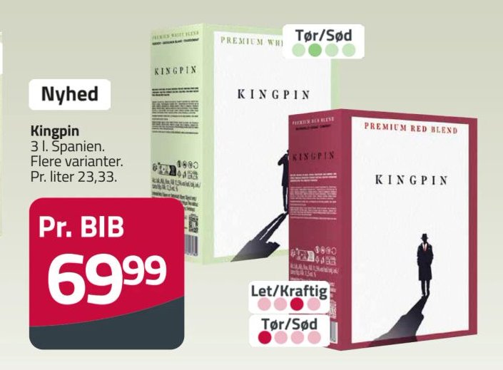 Kingpin 3 l. Spanien. Flere varianter. – Fleggaard