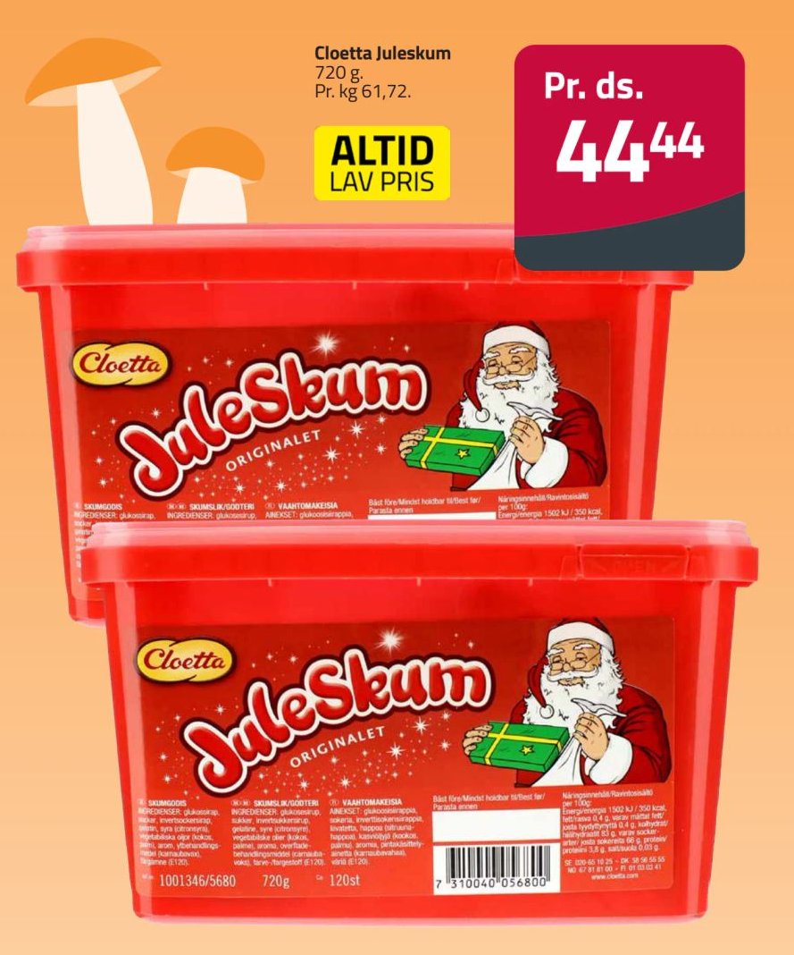 Cloetta Juleskum 720 g – Fleggaard