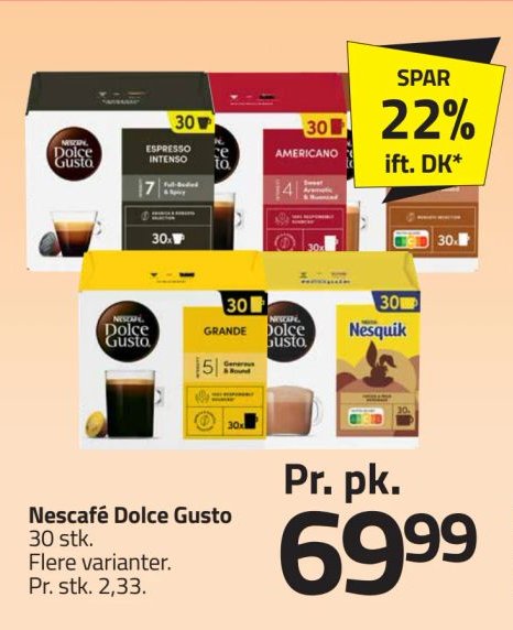 Nescafé Dolce Gusto 30 stk. – Fleggaard