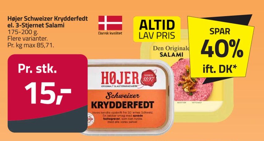 Højer Schweizer Krydderfedt el. 3-Stjernet Salami – Fleggaard