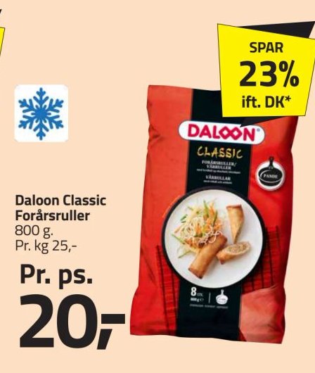 Daloon Classic Forårsruller 800 g. Pr. kg 25,- – Fleggaard