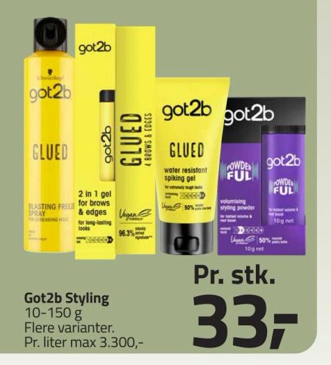 Got2b Styling 10-150 g Flere varianter – Fleggaard