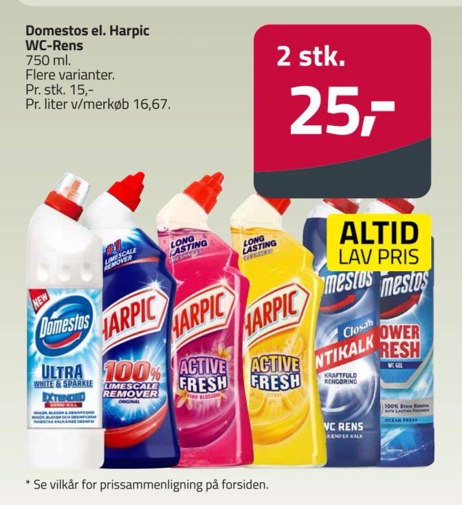 Domestos el. Harpic Rens Flere varianter – Fleggaard