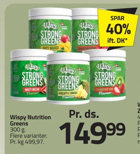 Wispy Nutrition Greens 300 g Flere varianter – Fleggaard