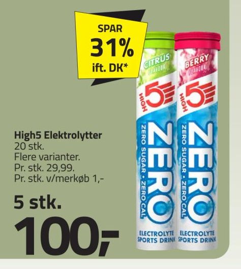 High5 Elektrolytter 20 stk. Flere varianter – Fleggaard
