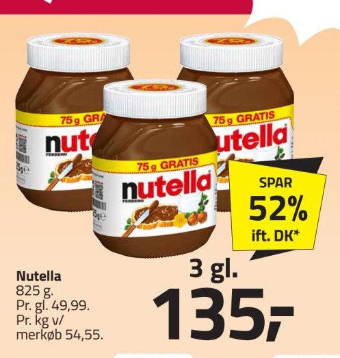 Nutella 825 g 3 gl. – Fleggaard