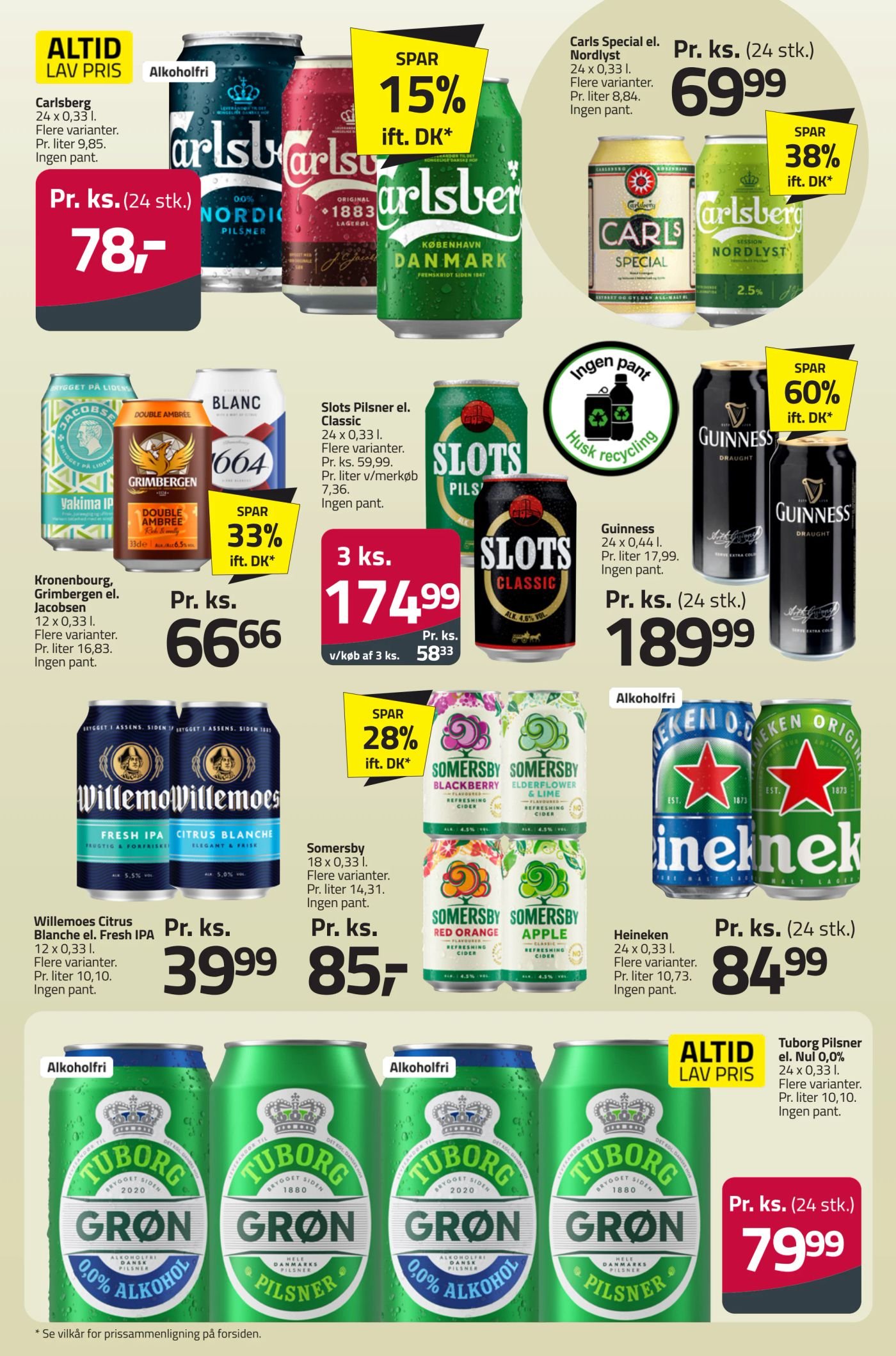 Carlsberg Special el. No. 24 x 0,33 l. Flere varianter. – Fleggaard