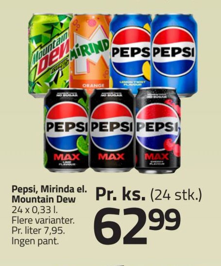 Pepsi, Mirinda el. Mountain Dew – Fleggaard