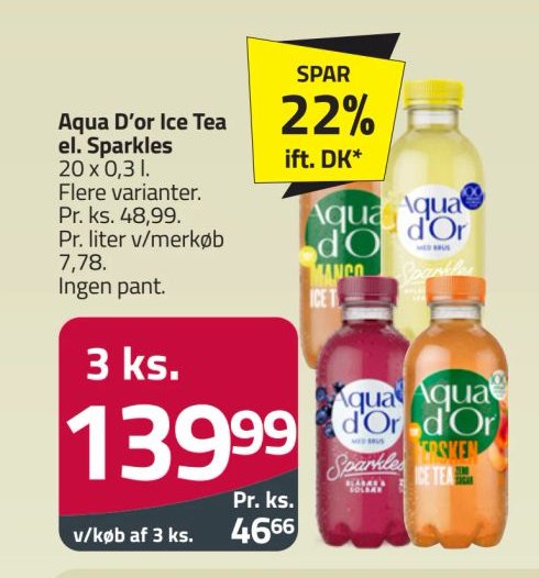 Aqua D’or Ice Tea el. Sparkles – Fleggaard