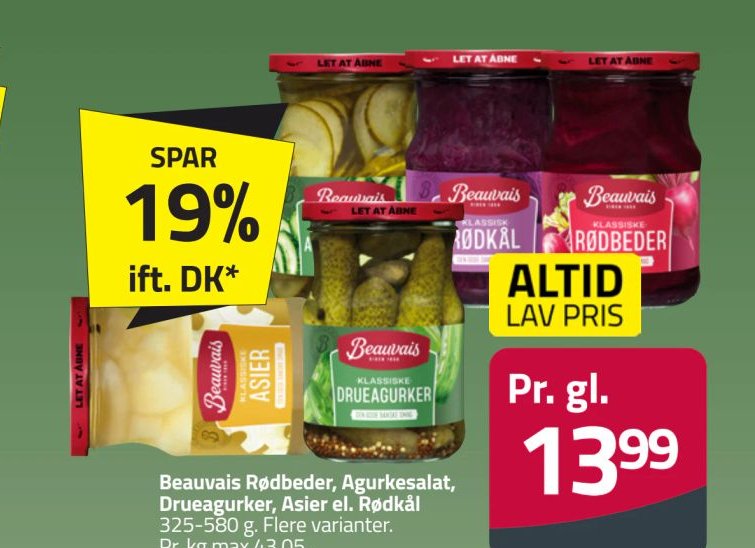 Beauvais Rødbeder, Agurkesalat, Drueagurker, Asier el. Rødkål – Fleggaard