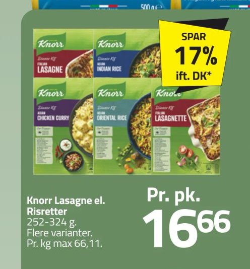 Knorr Lasagne el. Risretter – Fleggaard