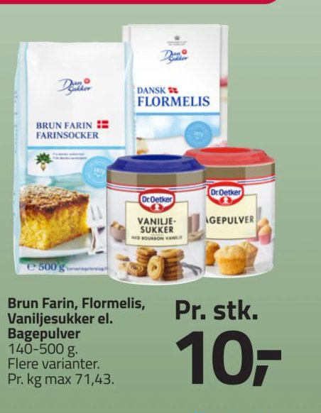 Brun Farin, Flormelis, Vaniljesukker el. Bagepulver – Fleggaard