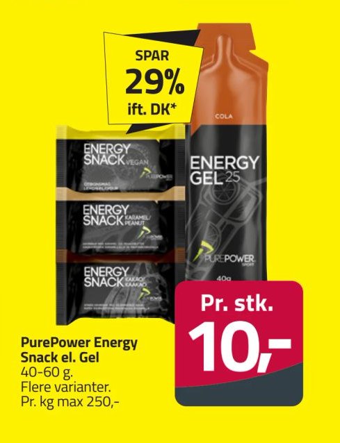 PurePower Energy Snack el. Gel – Fleggaard